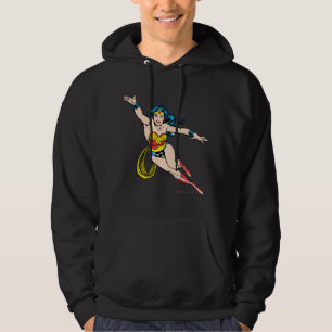 Moletom Com Capuz Mulher Maravilha voando para frente