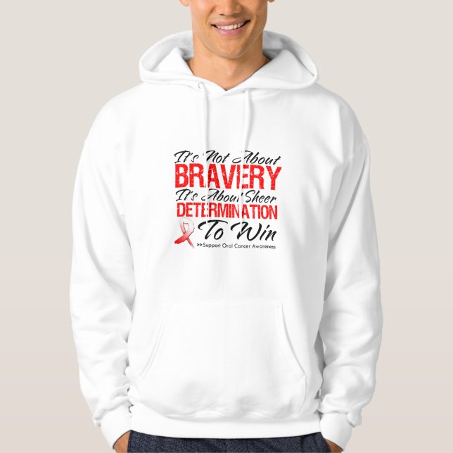Moletom Com Capuz Não sobre a bravura - cancer oral (Frente)