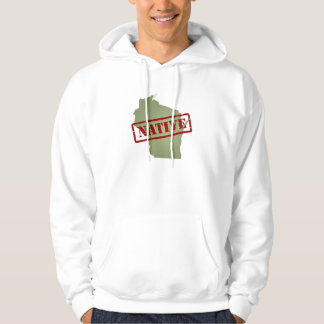 Moletom Com Capuz Nativo de Wisconsin com mapa de Wisconsin