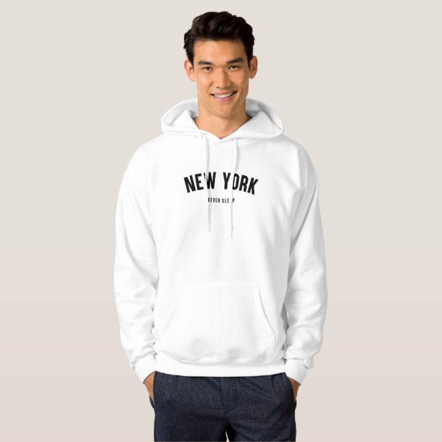 Moletom Com Capuz New York nunca dorme Hoodie (Frente Completa)