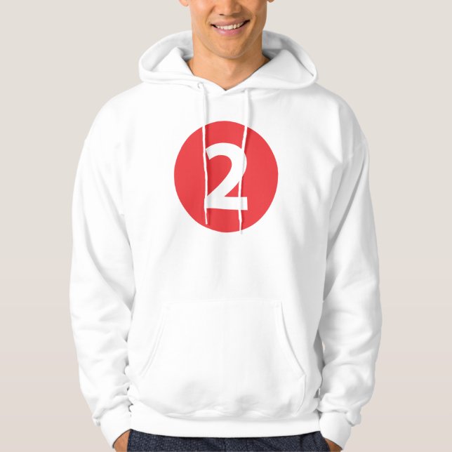 Moletom Com Capuz Número dois vermelho (Frente)
