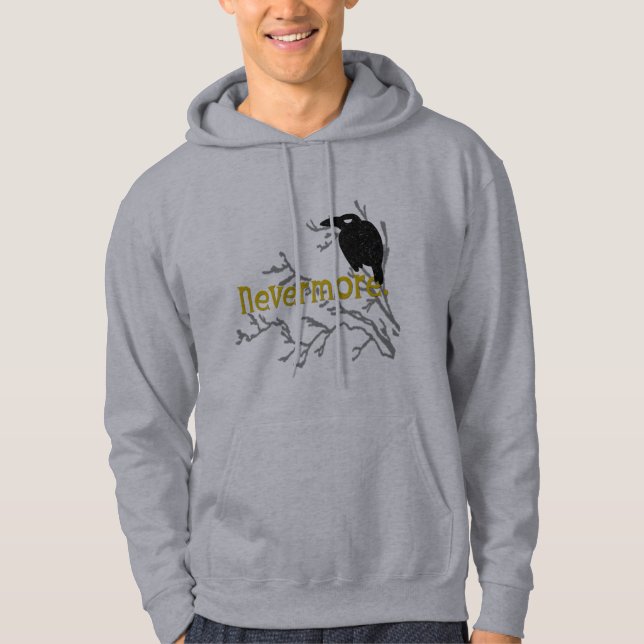 Moletom Com Capuz Nunca mais corvo (Frente)