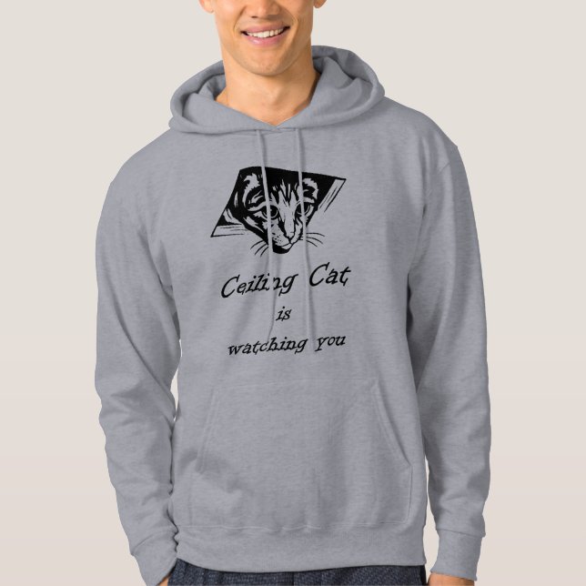 Moletom Com Capuz O gato do teto está olhando-o (Frente)