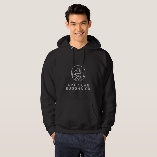 Moletom Com Capuz O Hoodie dos homens do escurecimento de Buddha Co. (Frente Completa)