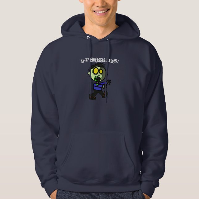 Moletom Com Capuz Obscuridade Hoody do zombi do Vegan (Frente)