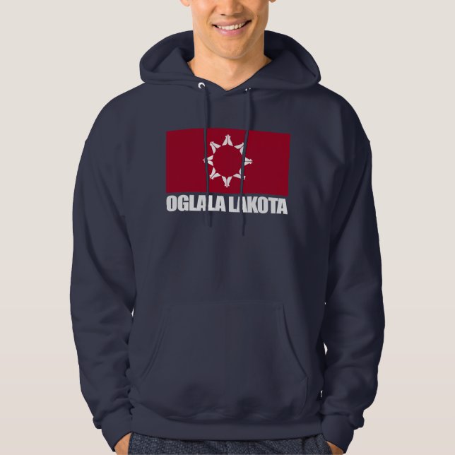 Moletom Com Capuz Oglala Lakota Flag Roupa (Frente)