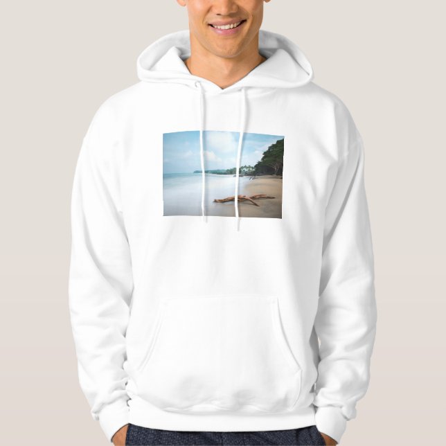 Moletom Com Capuz Ondas de oceano no Sandy Beach (Frente)