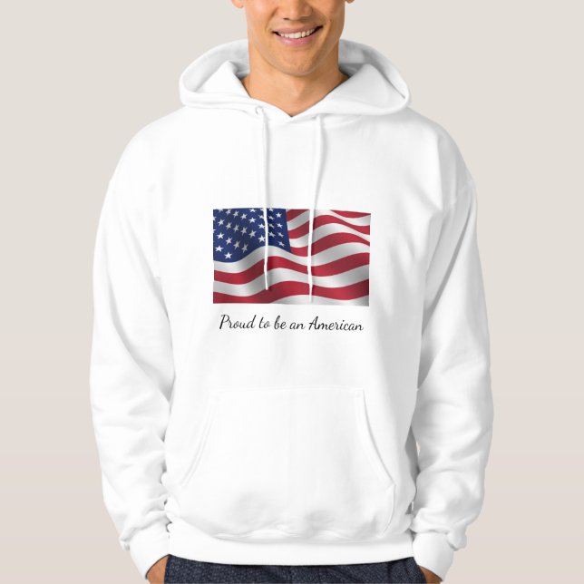 Moletom Com Capuz Orgulhoso de ser uma camisola americana. (Frente)