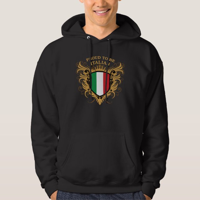 Moletom Com Capuz Orgulhoso ser italiano (Frente)