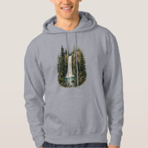 Moletom com Capuz Paisagem de Cachoeira na Florest