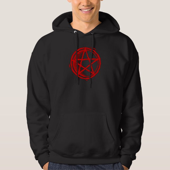 Moletom Com Capuz Pentagram vermelho (Frente)