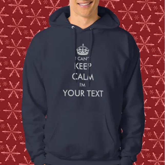Moletom Com Capuz Personalizar que não consigo manter calma (I can't Keep Calm Christmas)