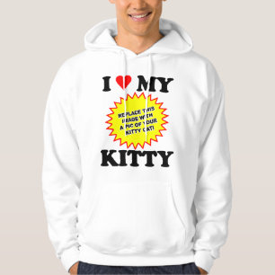 Moletom Com Capuz PERSONALIZÁVEL Eu Amo Meu Gatinho