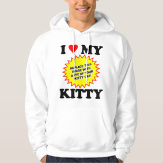 Moletom Com Capuz PERSONALIZÁVEL Eu Amo Meu Gatinho