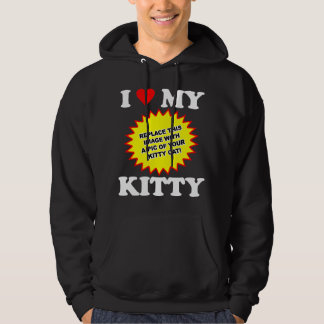 Moletom Com Capuz PERSONALIZÁVEL Eu Amo Meu Gatinho