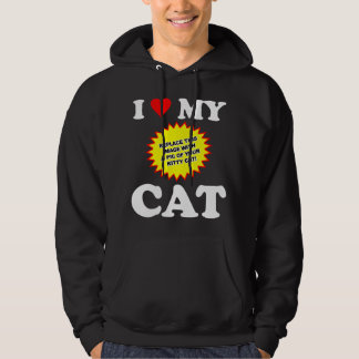 Moletom Com Capuz PERSONALIZÁVEL Eu Amo Meu Gato