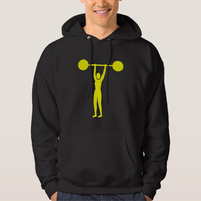 Moletom Com Capuz Peso Levantando 02 - Amarelo (Frente)