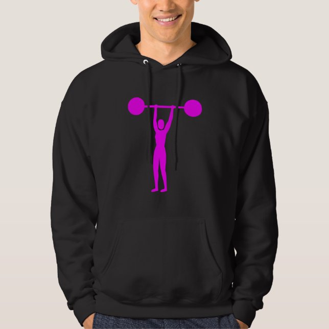 Moletom Com Capuz Peso Levantando 02 - Magenta (Frente)