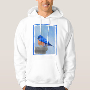 Moletom Com Capuz Pintura Bluebird - Arte Original para Pássaros