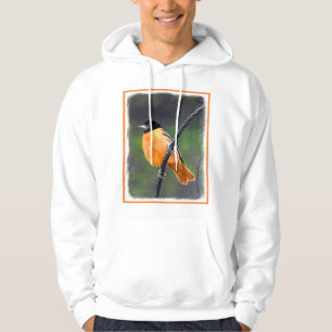 Moletom Com Capuz Pintura de Oriole - Arte Original para Pássaros