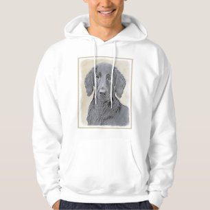Moletom Com Capuz Pintura De Retriever Revestida Plana - Arte De Cã