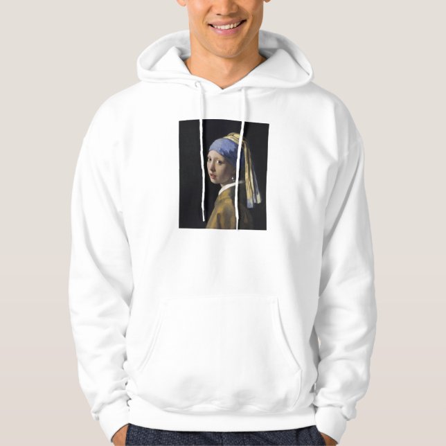 Moletom Com Capuz Pintura de Vermeer - menina com um brinco da (Frente)