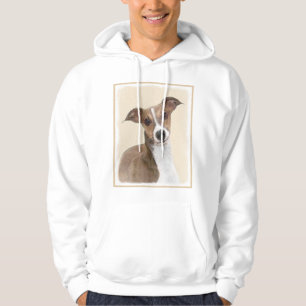 Moletom Com Capuz Pintura em Greyhound Italiano - Arte de Cachorro O