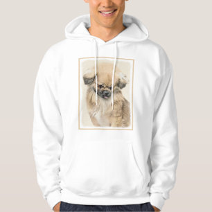 Moletom Com Capuz Pintura em Pekingese - Arte de Cachorro Original