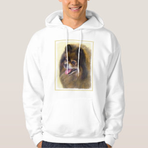 Moletom Com Capuz Pintura original de cão a preto e a bronzeado da P