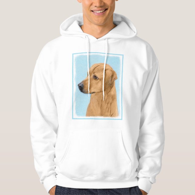 Moletom Com Capuz Pintura Ridgeback da Rodésia - Arte Cachorra Origi (Frente)