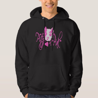 Moletom Com Capuz Pitty no Hoodie preto cor-de-rosa