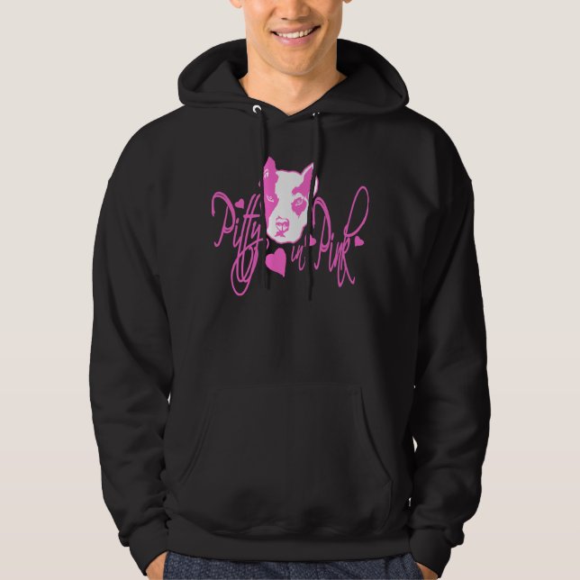 Moletom Com Capuz Pitty no Hoodie preto cor-de-rosa (Frente)