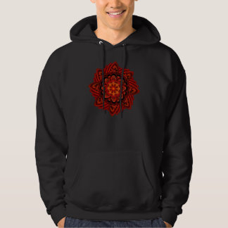 Moletom Com Capuz Pixel espiral do vermelho do fogo do Fractal da