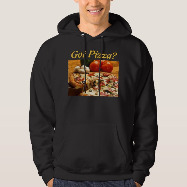 Moletom Com Capuz Pizza obtida? hoodie dos homens (Frente)