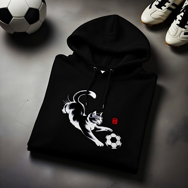 Moletom com Capuz Playful Cat Soccer Splash para M (Criador carregado)