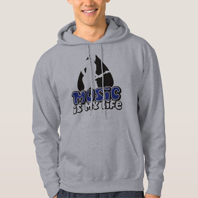 Moletom Com Capuz Plectro do guitarrista - a música é minha vida (Frente)