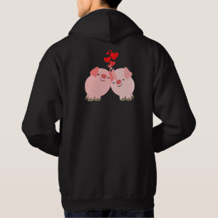Moletom Com Capuz Porcos bonitos de desenho apaixonados por capuz
