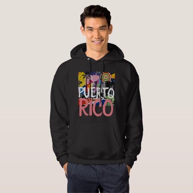 Moletom Com Capuz Porto Rico Legal Grafite Mural Hoodie, masculino (Frente Completa)