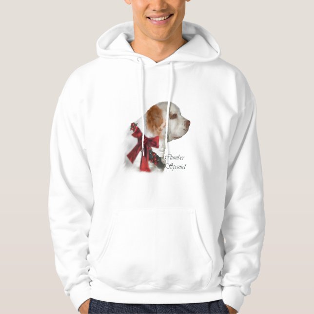 Moletom Com Capuz Presentes de Natal Clumber Spaniel (Frente)