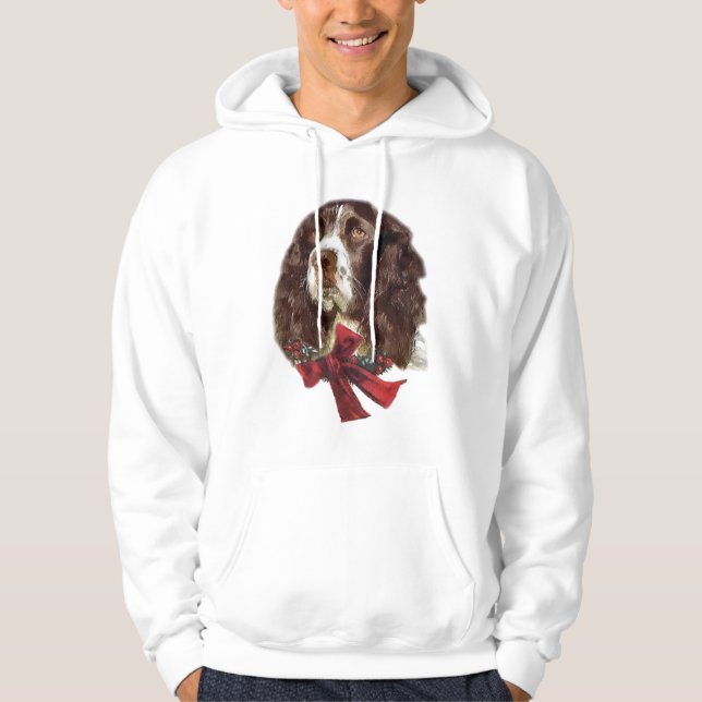Moletom Com Capuz Presentes de Natal Ingleses do Springer Spaniel (Frente)