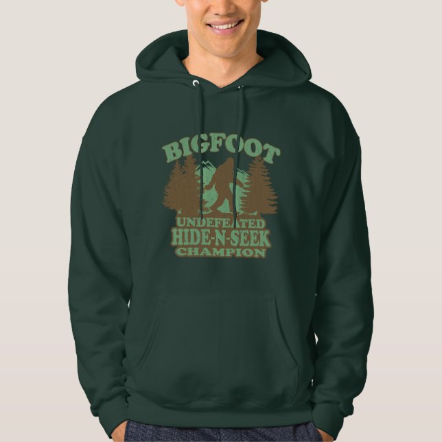Moletom Com Capuz Provérbio engraçado de BIGFOOT (design afligido (Frente)