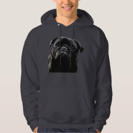 Moletom Com Capuz Pug do preto da sabedoria do Pug