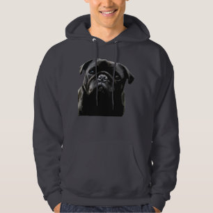 Moletom Com Capuz Pug do preto da sabedoria do Pug