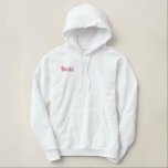 Moletom Com Capuz Pulôver Bordado Feminino As noivas bordaram o Hoodie do pulôver<br><div class="desc">As noivas bordaram o hoodie do pulôver com texto costurado "noiva". Texto customizável,  pia batismal e cores. Aperfeiçoe para o noivado,  o chá de panela,  o dia do casamento ou a lua de mel. Oito cores alinhadas jérsei do pólo a escolher de! Três cores do hoodie a escolher de.</div>