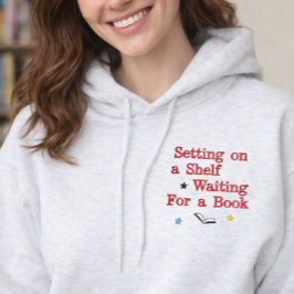 Moletom Com Capuz Pulôver Bordado Feminino Book Lover Quote Bookish embroidered Hoodie