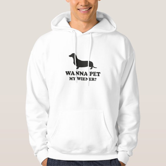Moletom Com Capuz Quer Pet My Wiener? (Frente)