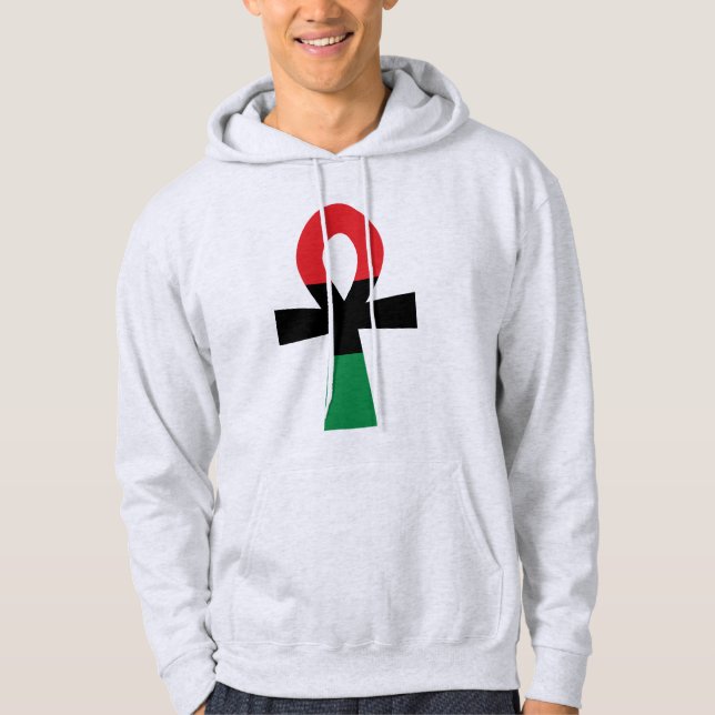 Moletom Com Capuz Red, Black & Green Ankh (Frente)