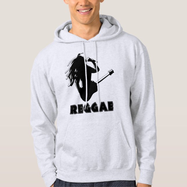 Moletom Com Capuz Reggae Music RPapastamkos e Guitar Silhouette (Frente)