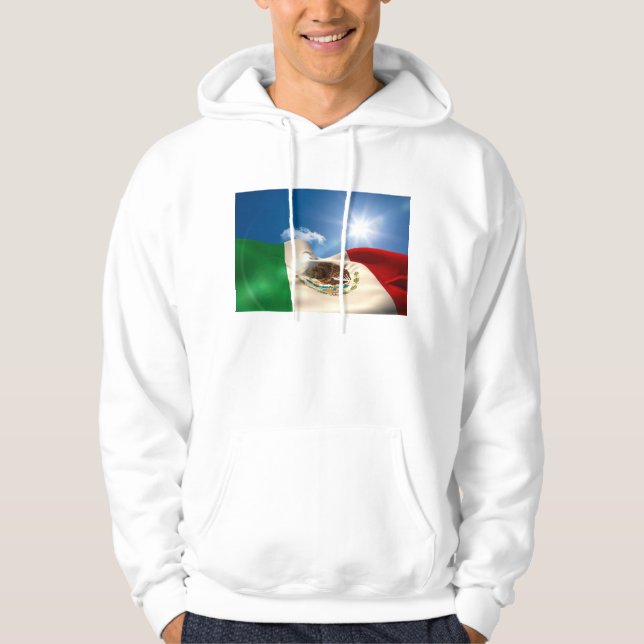 Moletom Com Capuz Rippling gerado Digital da bandeira de México (Frente)
