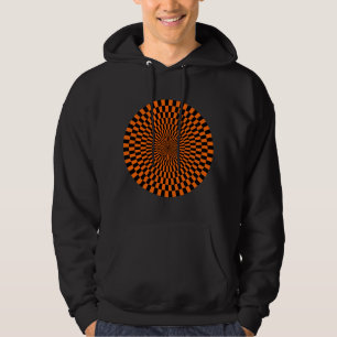 Moletom Com Capuz Roda de Arte Op - Laranja e Preto